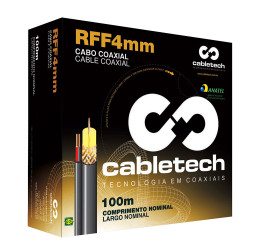 CABO CFTV COAXIAL RFF 4MM 85% + BIPOLAR BRANCO CAIXA C/ 100M - CABLETECH