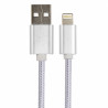 Cabo USB 2 Em 1 Micro USB E Iphone 1,5m Prata - Arcticus
